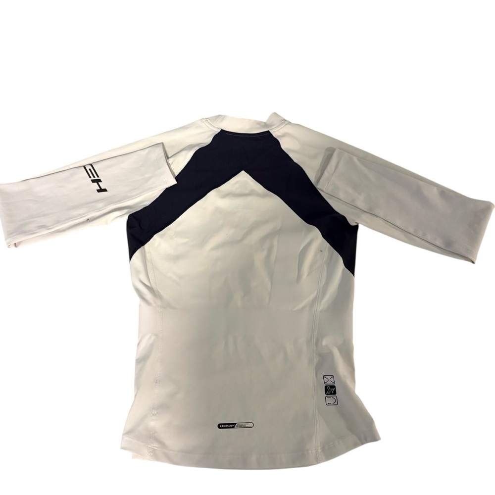 Descente Long Sleeve Shirt Outdoors Base Layer Running Workout Sz 4 White Black